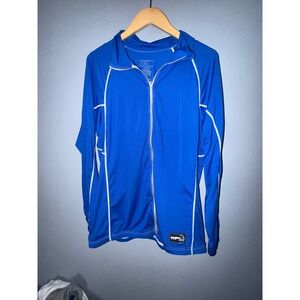 DuckSkinz Sun Protection Zone Blue Full Zip Rash Guard Jacket Mens 2XL UV H2O